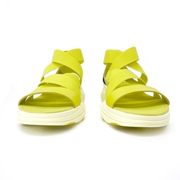 Sorel Explorer Blitz Wedge Sandal Women’s Size 9 Bolt Yellow/Green Leather New - Picture 4 of 13
